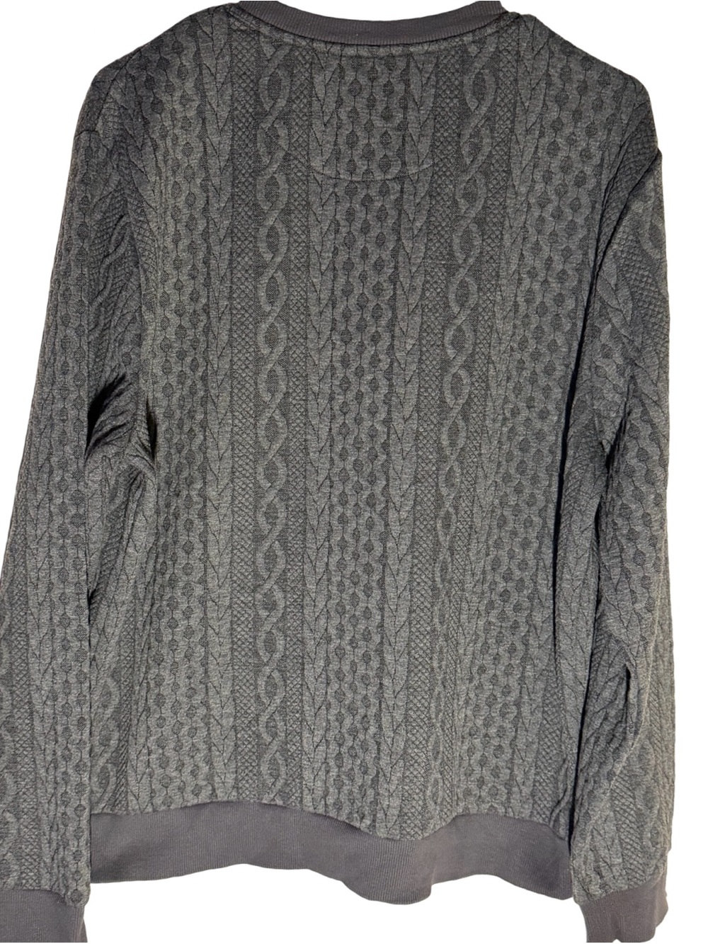 Liverpool Men's Charcoal Garment Cable-Knit Crewneck Sweater - Picture 5 of 6